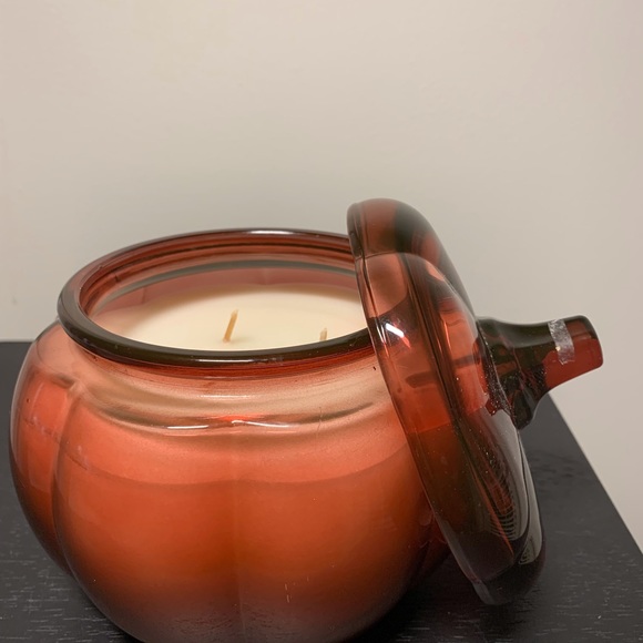 Threshold Holiday One Large Glass Pumpkin Candle Poshmark